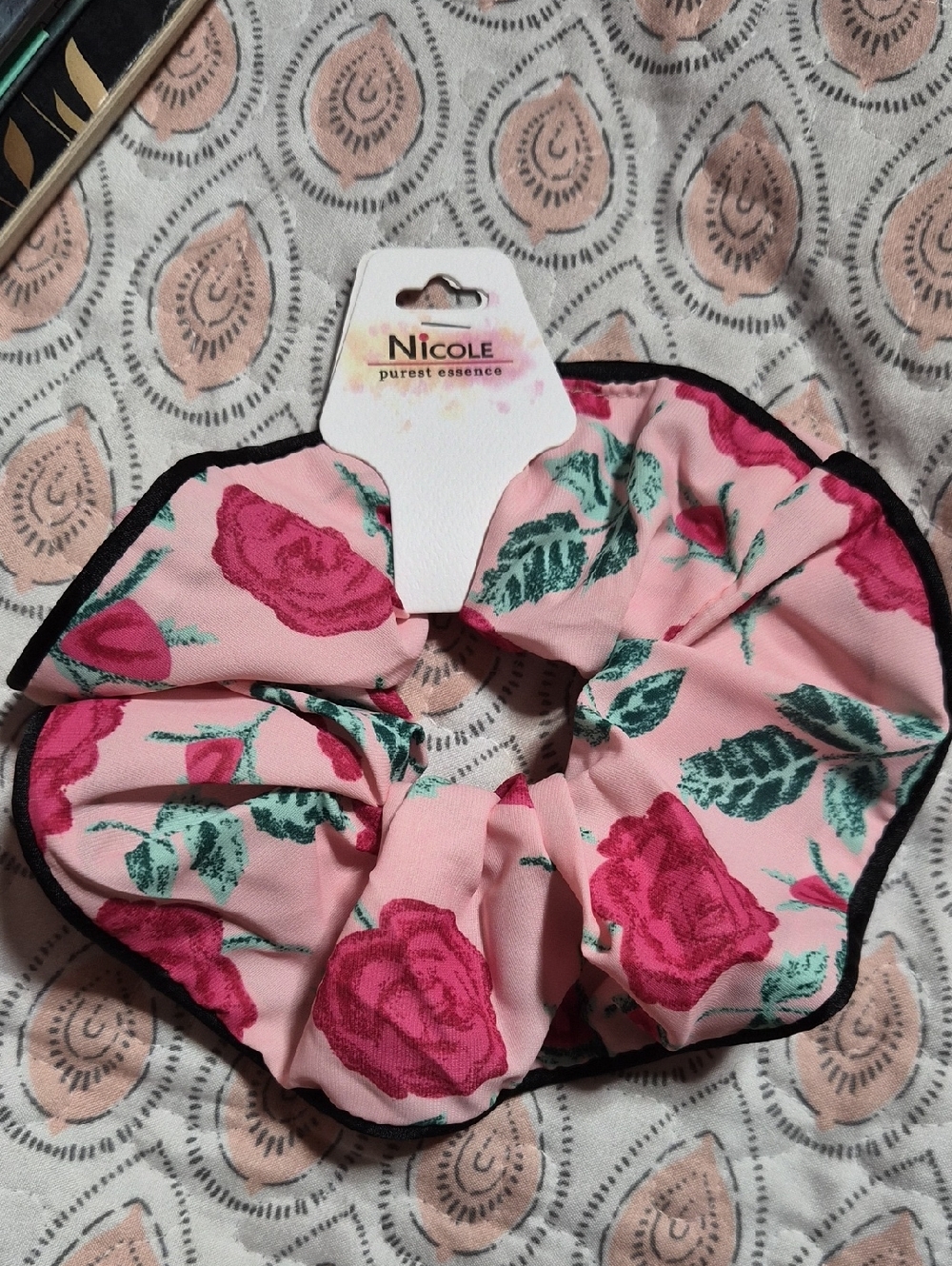 Pink Rose Scrunchie
